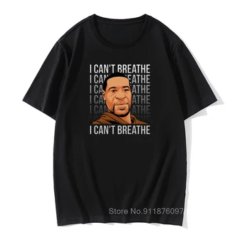 Nie mogę oddychać Męska Koszulka George Floyd, Black Lives Matter Хипстерские Koszulki t-Shirt z graficznym Nadrukiem Garnitur