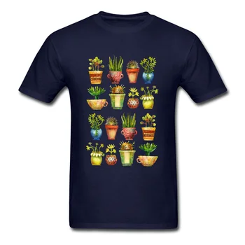 T-shirt z Kaktusa, t-Shirt z roślinami w doniczkach, Męska Koszulka, Sukulenty, Wszystkie w Rzędzie, t-Shirt, Letni Styl Wolny, Top z Bawełny, Odzież, Fajny Czarny