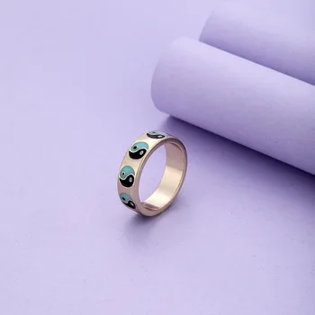 Kreatywne Kolorowe Pierścienie Tai-Chi Dla Kobiet, Moda Damska Biżuteria Ze Stopu, Dekoracje, Hurt, Sprzedaż Bezpośrednia 4