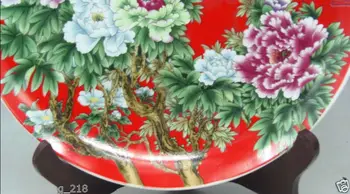 Delikatna chińska ręcznie malowane Rodzinna Róża Porcelanowy Talerz Kwitnące Kwiaty nr 2