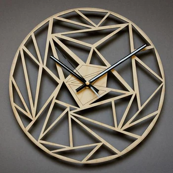 Współczesna moda kreatywny wzór geometryczny zegary ścienne ścienne artystyczne dekoracje ścienne zegarek kwarcowy zegarek drewniane zegary ścienne