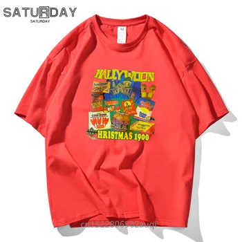 Hollywood, Męska Bawełniana koszulka z nadrukiem, t-shirt Unisex Оверсайз, Męskie Topy, t-Shirt, 11 Kolorów, Ubrania w stylu Manga, Bezpośrednia dostawa