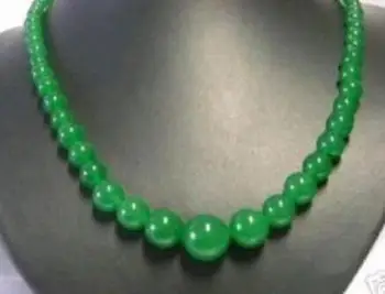 Nowy Elegancki 6-14 mm, Zielony Jade Kamienie Biżuteria Naszyjnik 17