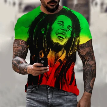Letnia Koszulka Bob Marley Raper Lato do Druku 3D Harajuku Dla Kobiet, Mężczyzn Trend Oversize t-shirt Dla Dziewczyn I Chłopców, Odzież Dziecięca Koszulki
