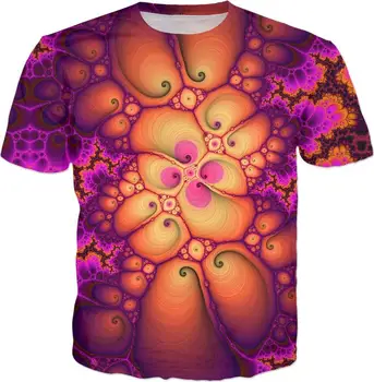 Modna Odzież Pomarańczowy Fractal Koszulka Damska Męska t-Shirt 3d, Koszulki, Stroje Sweter Postacie Harajuku Tumblr Psychodeliczna Ulica