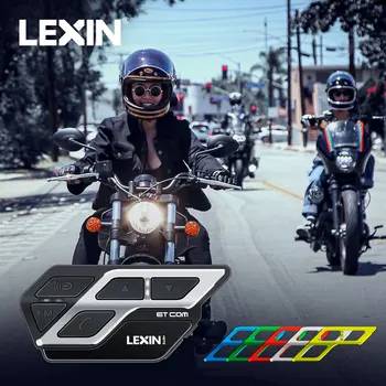 LEXIN ETCOM Мотоциклетный Bluetooth Kask zestawu Słuchawkowego Domofon Moto Negocjacyjne zestawu Słuchawkowego intercomunicadores de casco Dla 2 Zawodników 3