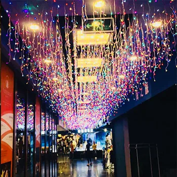 RGB Led Smyczki Taśmy Świąteczny Festiwal Kurtyna Światła Wieczorne Wspaniałe Świąteczne Dekoracje Ślubne Światła 3,5 m 100 SMD Ice Bar Lampy