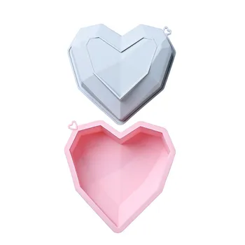 3D Miłość Silikonowa Forma Do Pieczenia Serce Diament przybory Kuchenne Narzędzie Garnek Ciasto Mus Ręcznie Deser Sprzęt Forma Do Pieczenia DIY