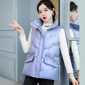 Krótka kamizelka z kołnierzem 2022, wiosenno-jesienno-zimowy nowy Koreański wolny kamizelka, uniwersalny modny cienka kamizelka