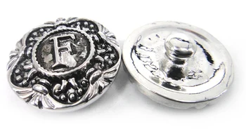 MOODPC Darmowa wysyłka 1,8-2 cm aluminiowe, Litery F urok DIY przycisk metalowe koraliki charms