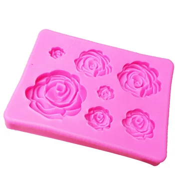 3D Silikonowa Forma W Kształcie Róży, Forma Do Mydła, Cukierków, czekolady, Lodu, Kolorów, narzędzi do dekoracji tortu