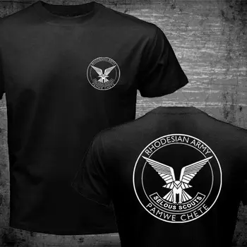 Rhodesian Zimbabwe Oddział t-Shirt dla mężczyzn dwie strony Selous Skauci Pamwe Chete prezent koszulka casual USA wymiary 1