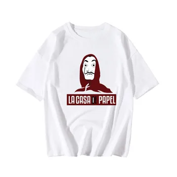Męska Zabawa Designerskie t-shirt La Casa De Papel, t-shirt z napisem Money Heist, Bluzki z Seriali, t-Shirt, Koszulka Męska z Krótkim rękawem House of Paper 2