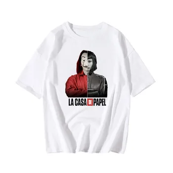 Męska Zabawa Designerskie t-shirt La Casa De Papel, t-shirt z napisem Money Heist, Bluzki z Seriali, t-Shirt, Koszulka Męska z Krótkim rękawem House of Paper 3