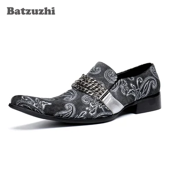 Batzuzhi/ obuwie męskie handmade w stylu włoskim; Zapatos Hombre; Oficjalne skórzane moda buty dla mężczyzn; wieczorowe i ślubne służbowe buty, 46