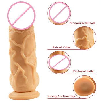 26*7 cm Ogromne Realistyczne Dildo Seks-Zabawki dla Dorosłych, dla Kobiet, Lesbijek, Fałszywy Duże Długi Penis, Grube Dildo z Silną Przyssawką