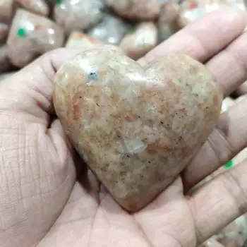 Wysokiej Jakości Naturalny Złoty Słoneczny Kamień Serce Kryształ Kwarc Ruda Uzdrawianie Czakry Kamień Do Dekoracji Wnętrz