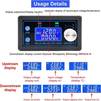 DC step-down Podwyższający Przetwornik Napięcia Ac Regulator Części CC CV 0,5-30 W 4A 5 6 v 12 v 24 v Laboratoryjny Regulowany wyświetlacz LCD