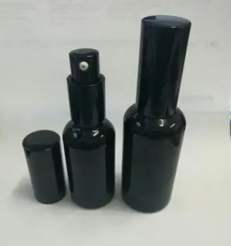 Sprzedaż hurtowa 100szt 50 ml błyszcząca czarna butelka do płynu z czarnym pompą płynu
