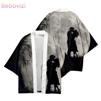2021 XXS-5XL 6XL Over The Moon Plażowy Kimono w Stylu Japońskim Meble Odzież Damska Męska Sweter Cosplay Oddziału Yukata Harajuku Topy Szlafrok