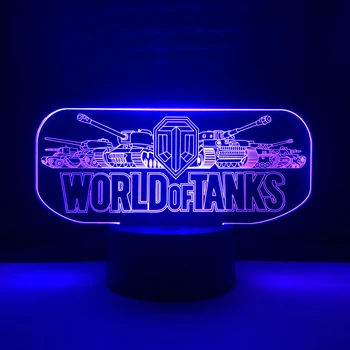 Led Kolorowe Zmienny Czujnik lampka Nocna dla Dzieci Wystrój Sypialni Dzieci World of Tanks Gra Pomysły Nagród Usb Lampa Prezent