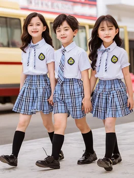 Dzieci Koreański Styl Przedszkole Początkowa Mundurki Szkolne Chłopcy Dziewczynki Z Krótkim Rękawem Letnia Japońska Studenckie Odzież Zestaw Strój