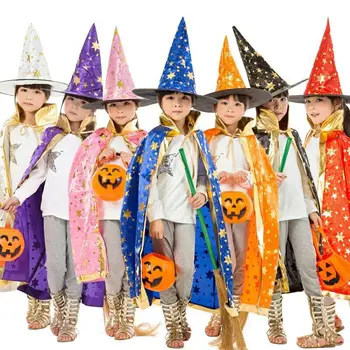 Dzieci na Halloween, stroje czarownic kreatora płaszcz peleryna płaszcz kąpielowy z kapturek dla dziewczyn, dla chłopców cosplay rekwizyty Dzieci urodziny partii dostawy