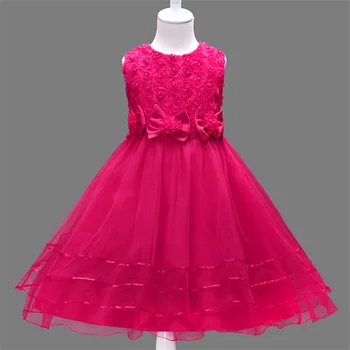 Letni nowa sukienka dla dziewczynek od 3 do 10 lat, sukienka dla dużych dziewczynek, Modne bujna netto gazowa spódnica, sukienka z kokardą i kwiatami