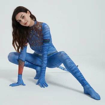 Gorący Film Avatar Neytiri Cosplay Kostium Strój Z Elastanu Zentai Body Kostium Na Halloween Dla Dorosłych Kobiet Anime Odzież 4