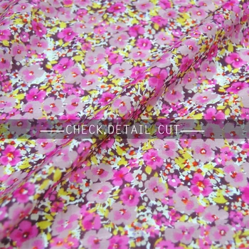 Sukienka Z jedwabnej tkaniny Bawełnianej, cienka koszula z małych kwiatów микролинзами, Wiosna lniany sukienka s (1 metr)