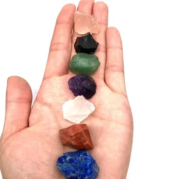 7 Kryształów Dla Uzdrowienia Czakr Naturalny Szorstki Nieobrobiony Kamień Zestaw Czakr Energia Reiki Kamień Do Jogi Pudełko Estetyczny Wystrój Pokoju