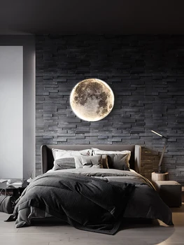 Księżycowy kinkiet nowoczesny światło luksusowy kreatywny kinkiet salon tło ścienny dekoracyjny lampa минималистское sztuka sypialnia bedsid