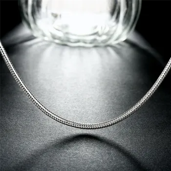 Gorący kolor Srebrny 3 MM wąż łańcuch naszyjnik длина16-24 cal(ów) fajne uliczny styl biżuteria dobrej jakości N192