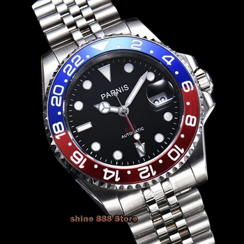 On taras 40 mm Zegarek Męski Automatyczny zegarek Mechaniczny Zegarek GMT Luksusowe Szkło Szafirowe Świecące Wodoodporne zegarki męskie
