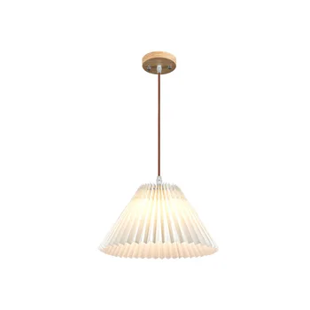 Nordic stolik żyrandol z litego drewna, indywidualność sypialnie, japońska restauracja, designerskie lampy, proste lampy plisowane