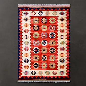 Dywany kilim pół Ręcznie Turecki Sofa, Koc, Geometryczne Wzory Wełniany Dywan Dywan