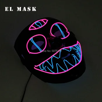 Do spełnienia trzy-eyed Monster Straszna Maska Straszna EL Wire Podświetlona Maska Maska Prezent Na Wielkanoc Halloween Świecące Imprezy