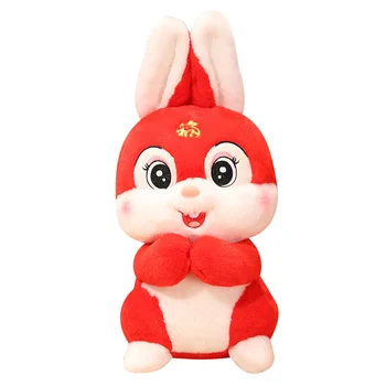 2023 Chiński Zodiak Fortune Królik Sylwester Tang Garnitur Ładny Królik Domowy Wystrój Wypchane Zabawki Kreatywne Noworoczny Specjalny Prezent Dla Dzieci 4