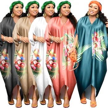 Temat Afrykańskie Sukienki Ankara Дашики z Nadrukiem w Stylu Afrykańskim dla Kobiet, Duże Rozmiary, Elegancka Odzież Damska, Sukienka z Rękawem 