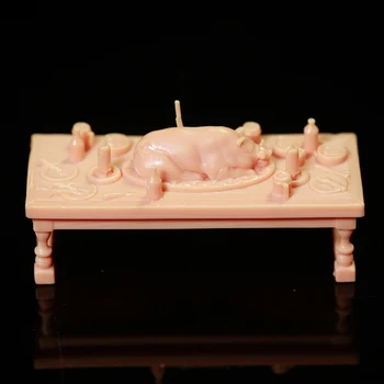 1/64 Figurka stół Wyszukane jedzenie żywica miniaturowy model trzeba malować samodzielnie, Pokój 107
