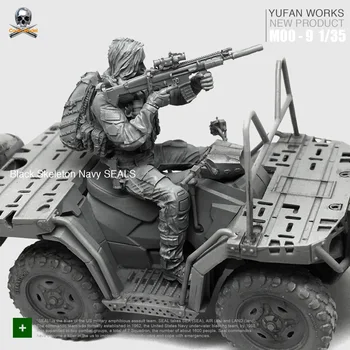 Model Yufan 1/35 Figurka z Żywicy Kobieta Żołnierz + Łazik Wojskowa drukowanie USA Commando Beauty Driver Moo-09