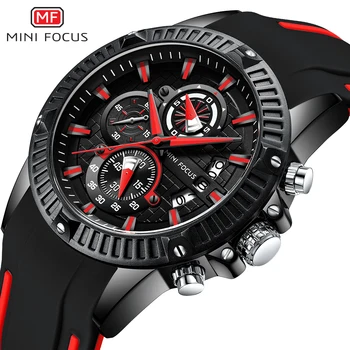 MINI FOCUS 2019 Nowe Męskie Sportowe zegarek Kwarcowy Zegarek z Silikonowym Paskiem Armii Chronograf Stoper dla Mężczyzn Relogios Masculilno 0244G0.4