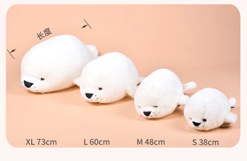 Duża śliczne pluszowe wysokiej jakości zabawka-uszczelka miękka biała morska lalka ze zwierzętami prezent na urodziny około 73 cm 2
