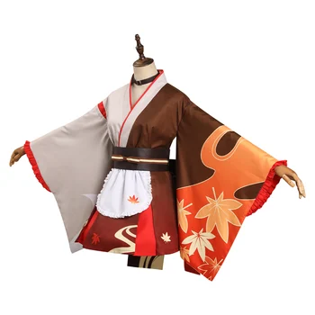Genshin Impact Каэдехара Казуха Cosplay Strój Kimono Odzież Pokojówki Karnawałowy Kostium Na Halloween