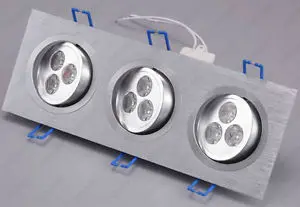 Dimmable 9W 3X3W 9 LED sufitowa Oprawa Grill Lampa Energooszczędna ZESTAW