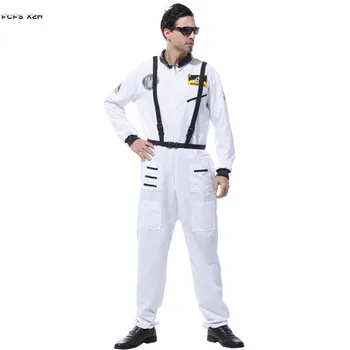 Biali Mężczyźni Halloween Strój Kosmonauty Kostiumy Dorośli Kombinezon Astronauty Cosplay Karnawał Purim Parada Przebierańców strój wieczorowy