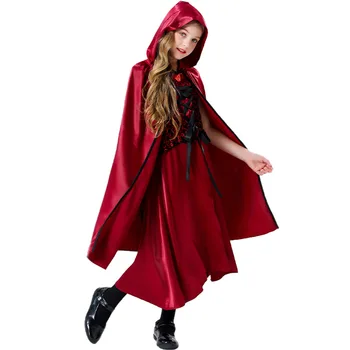 Halloween Cosplay Kostium Wampira Plac Dziewczynka Czerwony Kapturek Strój