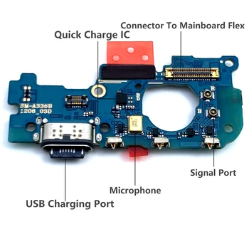 20 szt. Nowa Ładowarka USB Port Ładowania Złącze Karty Elastyczny Kabel Do Samsung A33 5G A336B Złącze Dla stacji Dokującej Z Mikrofonem