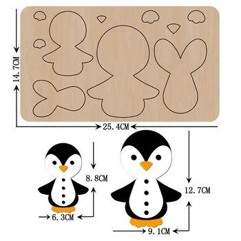 Diy lalka pingwina drewniane tnące znaczki formy i ostrze noża cios szablony ręcznie zawieszony wisiorek nadaje się do zwykłego cięcia
