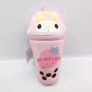 Kawaii Cute Anime Kreskówki Melodia Cinnamoroll Пурин Pies Kt Kot Twórczy Bubble Tea Forma Pluszowy Piórnik Kosmetyczka Organizer